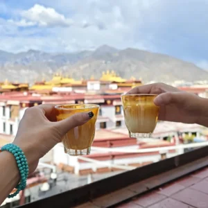 Tibetan sweet tea house scene