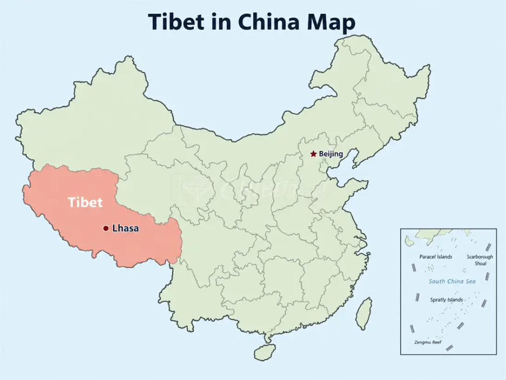 Tibet in China Map