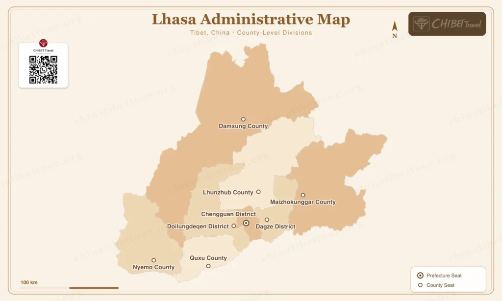 Lhasa Administrative Map