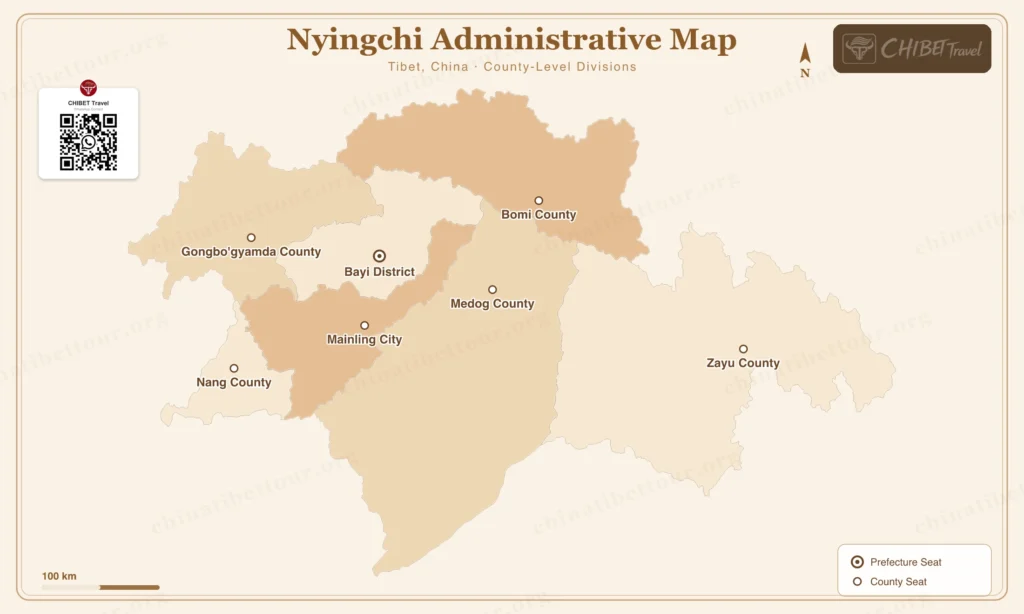 Nyingchi Administrative Map