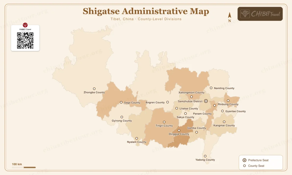 Shigatse Administrative Map