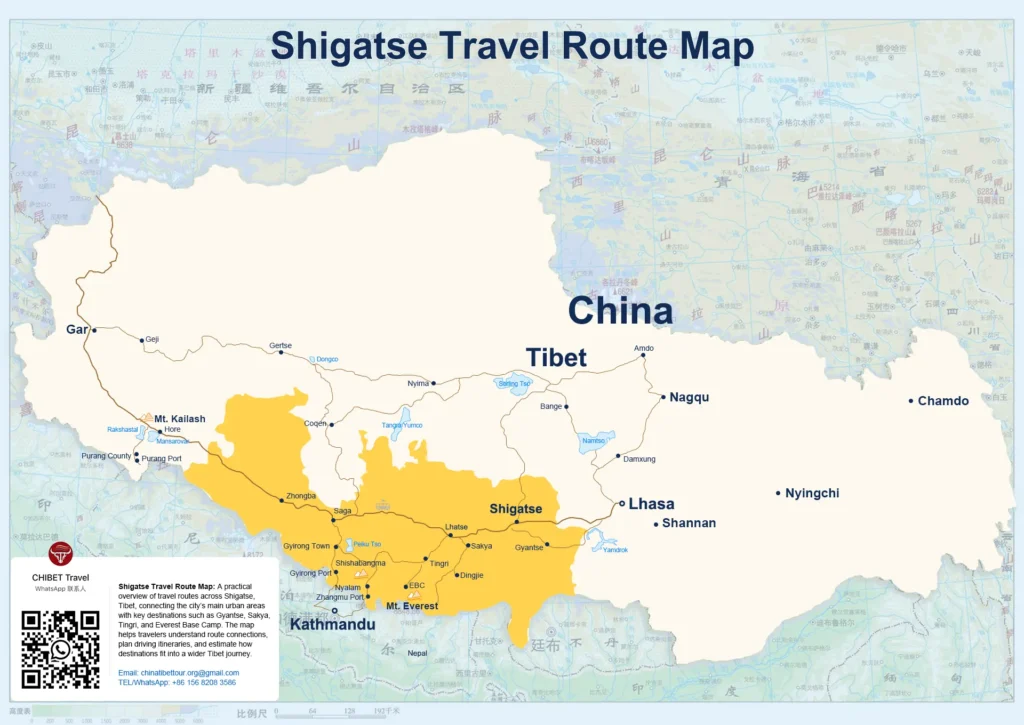 Shigatse Travel Route Map